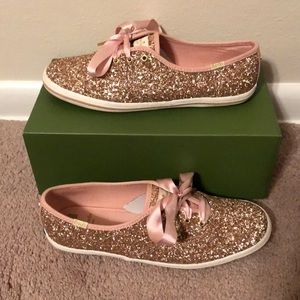 Kate Spade Rose Gold Glitter Keds